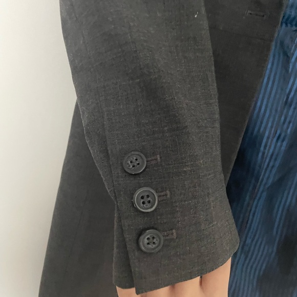 EXPRESS gray trench coat with back slit - Picture 2 of 4